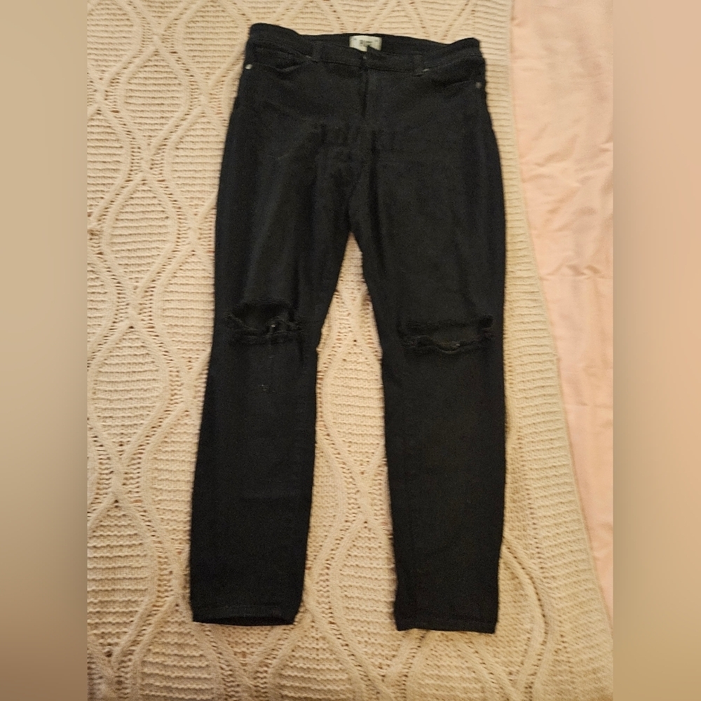 PAIGE Midnight Black Denim - Picture 2 of 7